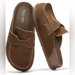 Project Cloud 100%Genuine Leather Clogs 
Plush&Soft Insole (Chocolate Suede)Foam